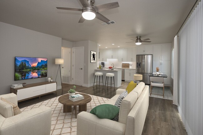 Renovated Living Room and Kitchen