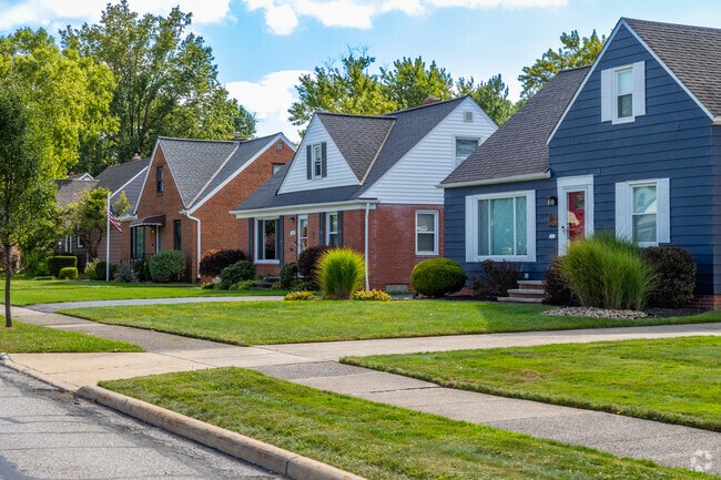 Cape Cod style homes neatly line the streets of Mayfield Heights.