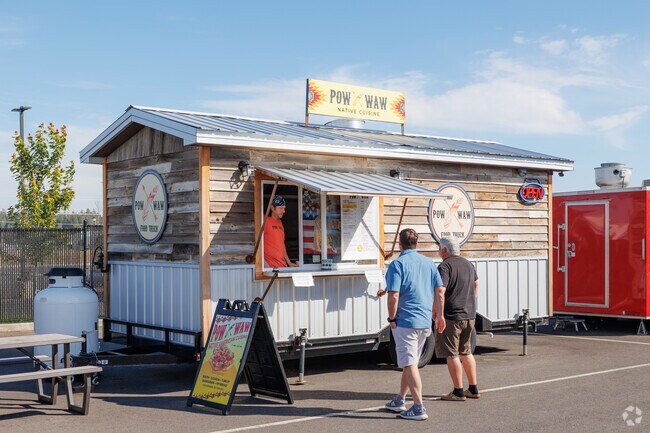 Post Falls Pavilion is a food truck court offering a variety of cuisines in Post Falls East.