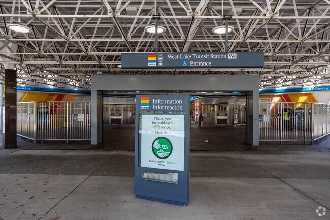 West Lake MARTA station is located at 80 Anderson Ave SW. Atlanta, GA near Dixie Hills, GA.