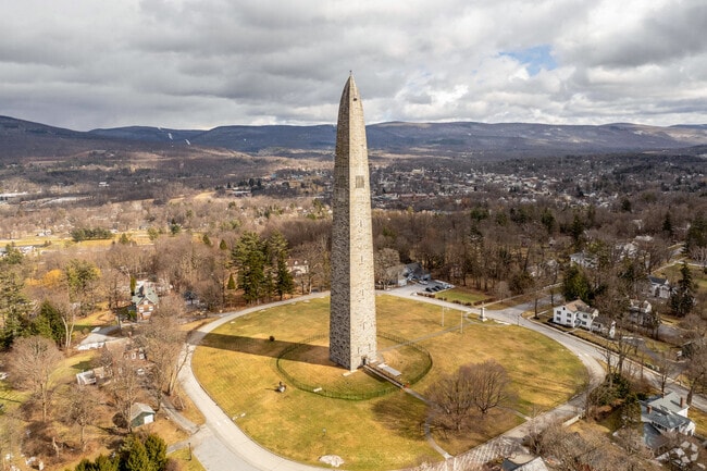 The Bennington Monument is 306 foot obelisk dedicated to a pivotal moment in The Revolutionary War.