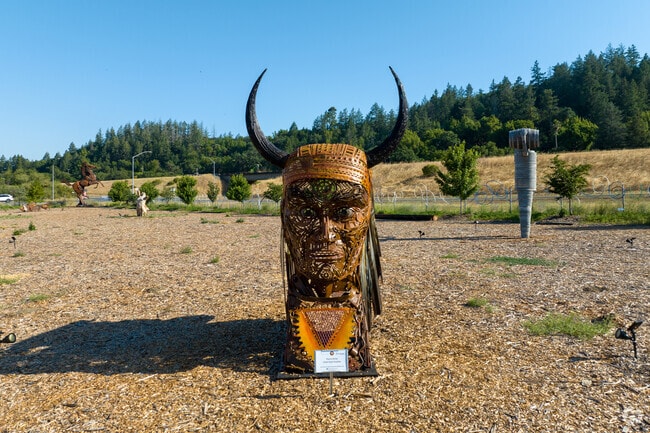 The Geyserville Sculpture Trail features striking art pieces by local artists of Geyserville.