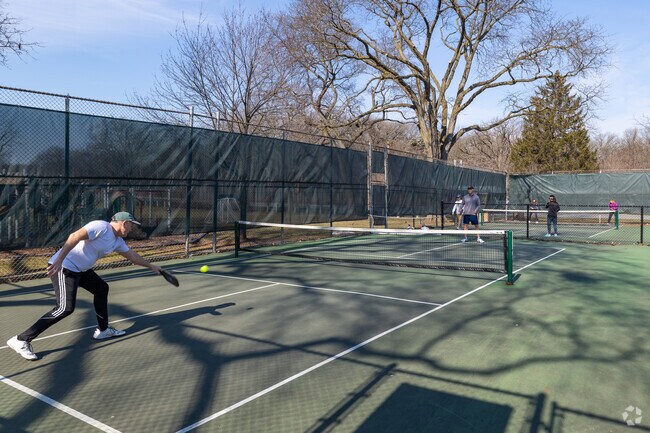Northeast Park has pickleball courts that are popular with Field Park residents.