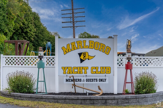Marlboro Yacht Club, a members-only marina, attracts boating enthusiasts and offers a pool.