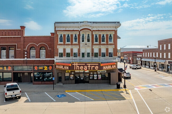 The Harlan Theatre is a popular venue in downtown Harlan, Iowa.