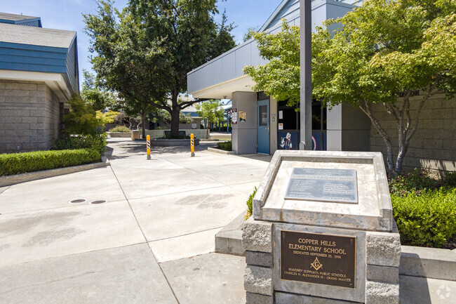 Fresno's Copper Hills Elementary has modern buildings for instruction.