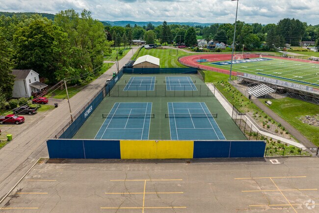 Homer Senior High School's tennis courts are well maintained.
