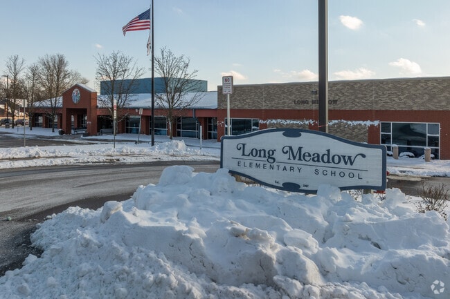 Long Meadow Elementary School signage.