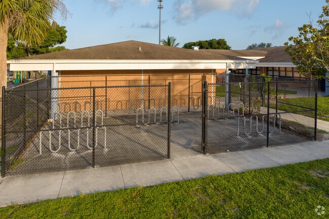 Bike racks at Calusa Elementary School.