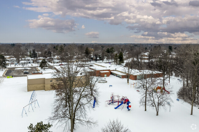 Plymouth Elementary School features a well-maintained playground for students to enjoy.