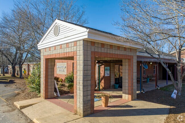 Washington Elementary School main entrance walkway.