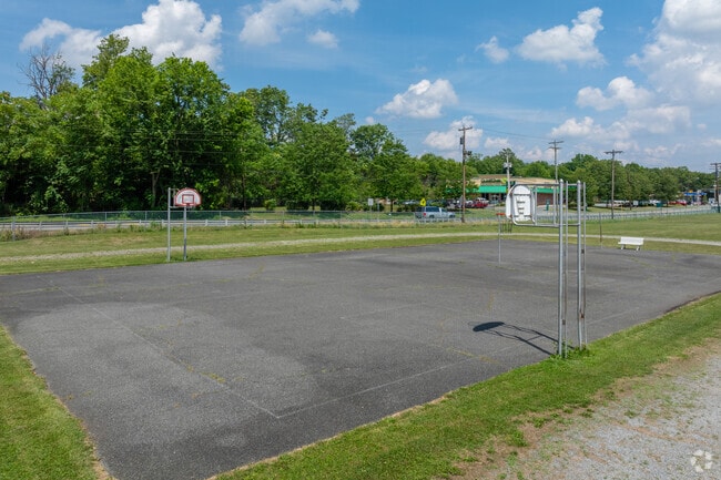 Students at White Township Consolidated School can enjoy basketball courts during recess.