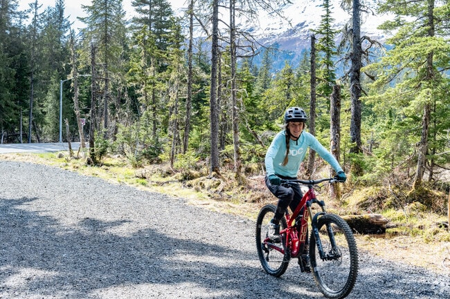 Biking and cross-country skiing are popular along the 5K Nordic Loop in Alyeska.