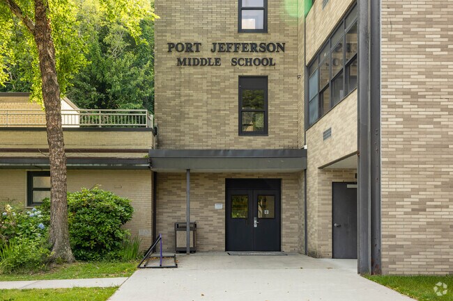 This is the main entrance to Port Jefferson Middle School.