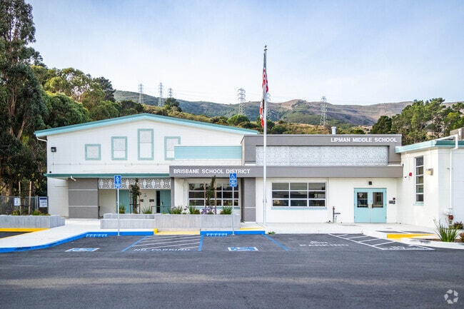 Lipman Middle School is tucked against the hillside.