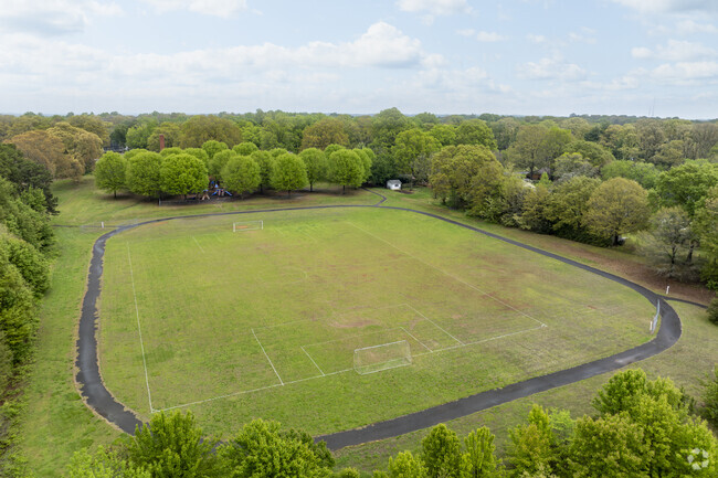 Graham Elementary School features a massive outdoor athletic field and green space.