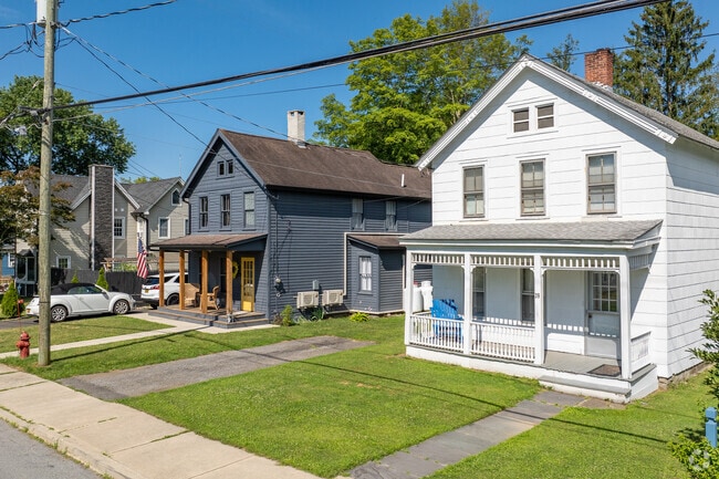 Classic farmhouses with breezy porches line many streets of Crawford's residential areas.