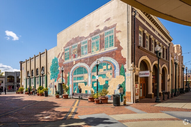 The Murals along Main Street give a off a unique and charming atmosphere in Downtown San Mateo.