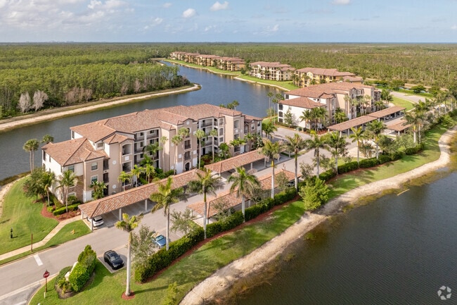 Condos and other multifamily home options line the lakes of Wentworth Estates.