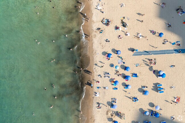 Oak St beach at the North end of Mag Mile is a great place to catch some sun in the summer.