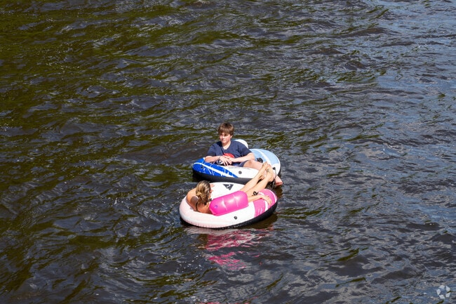 River Estates residents can tube down the Cuyahoga River from Brust Park to Water Works Park.