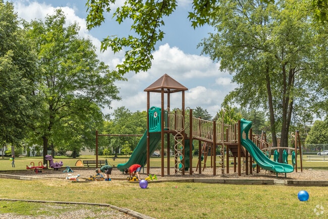 The picturesque playground at Optimist Park is popular among Royal Oak families.