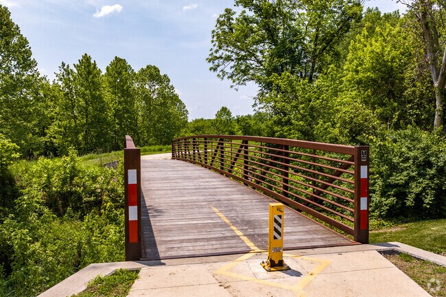 Little Blue Trace Park Trail is perfect for creekside walks.