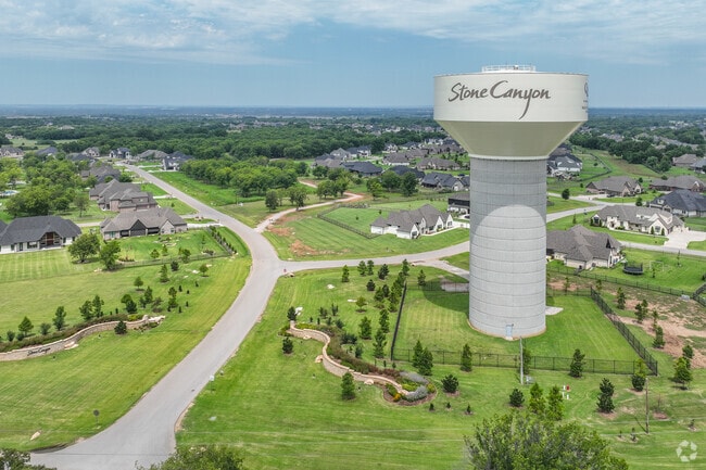 The Stone Canyon water tower can be seen for miles, welcoming homeowners to this serene oasis.