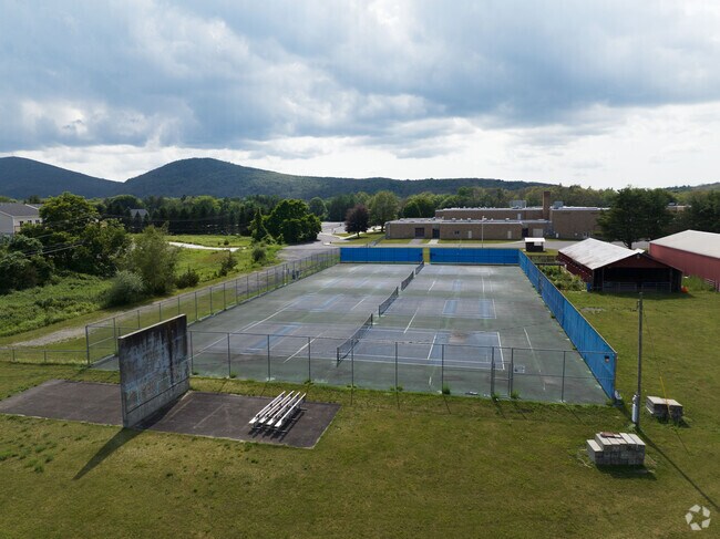 Being able to play tennis and wall ball at Stissing Mountain school in Pine Plains.
