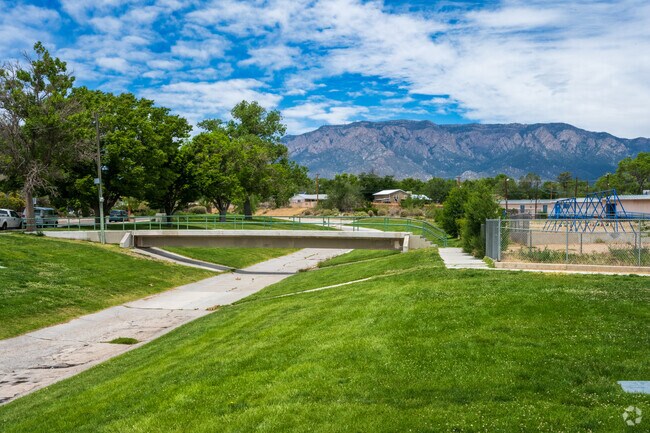 An arroyo runs through Matheson Park.