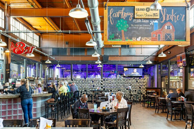 Grand River Brewery's industrial vibes attract many diners from across the Health District.