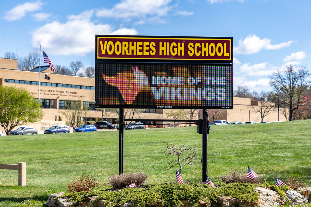 Voorhees High School in Glen Gardner serves around 700 students in grades 9–12.