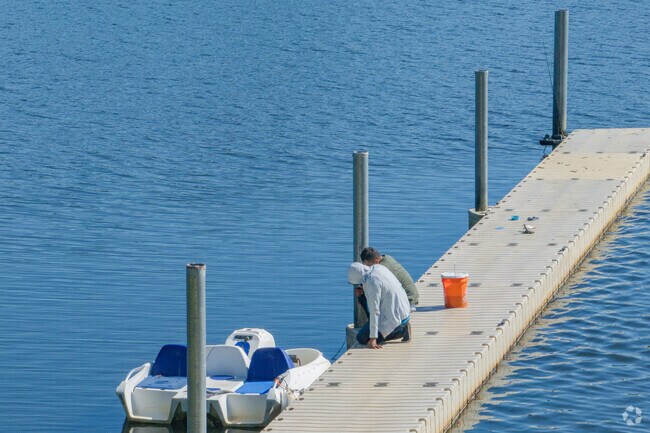 Locals love to spend time on the lake at the Columbus Park Dock.