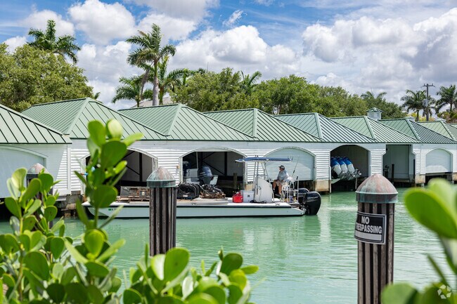 Port Royal boaters can store their boats in garages on the water.