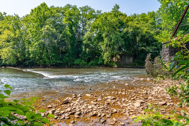 The Conemaugh River feeds into the shallower Stonycreek River in Roxbury.