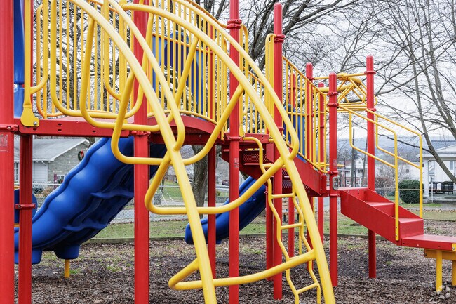 Ready to play, the climbing structure at Michael V. Charney Memorial Park in West Wyoming, PA.