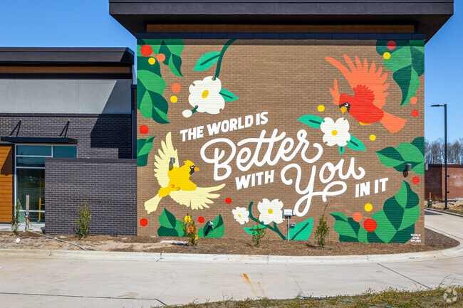 A mural on a Starbucks that is under construction