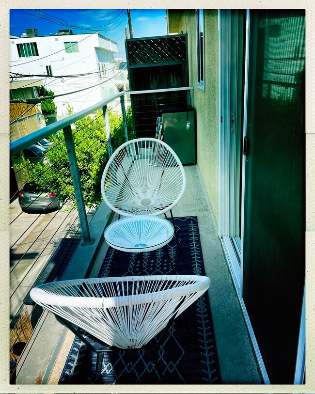 Outside seating for meals and wine