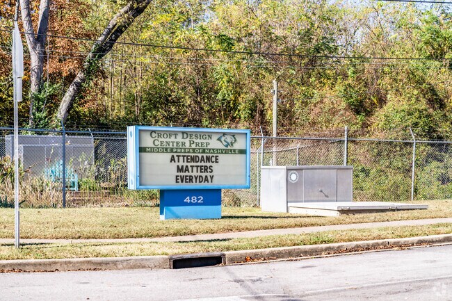 The sign to Croft Design Center Prep Middle School.