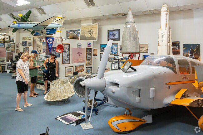 A couple passing through Boron-Desert Lake stops by the Aerospace Museum.