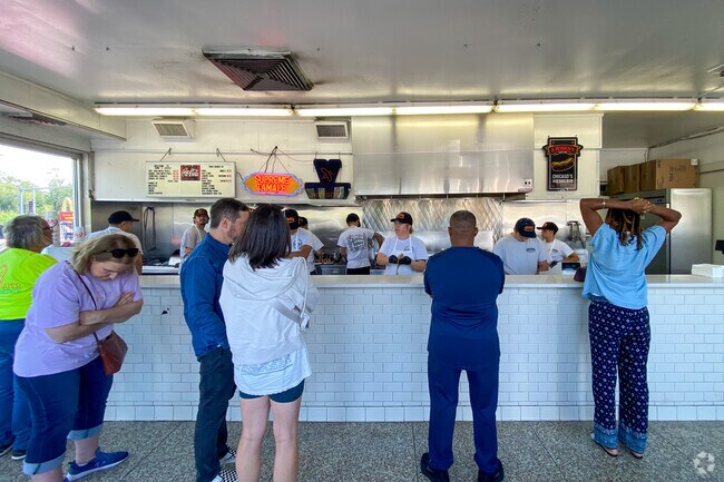 The interior of Gene & Jude's on football Sunday, everybody in River Grove stops in.