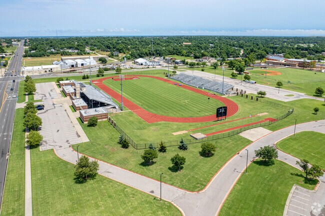 Douglass High School football stadium is located north of the high school.
