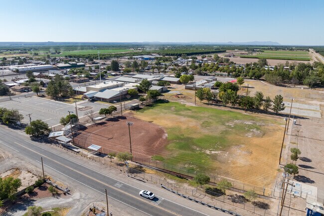 A baseball field adjacent to Mesquite Elementary school is a popular place to find families.