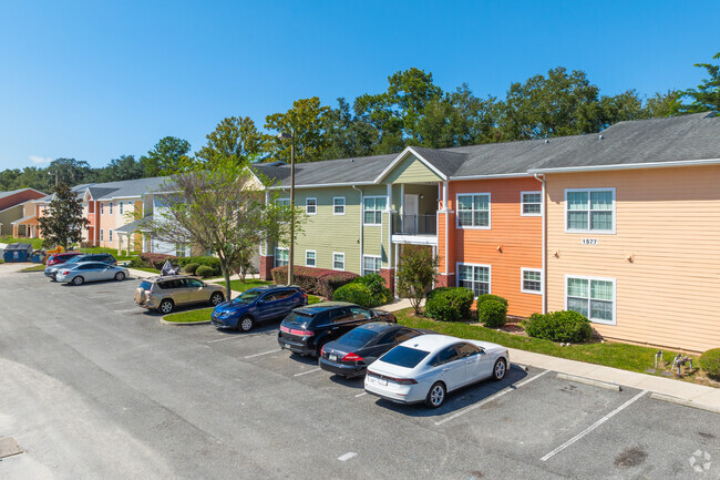 Admire the vibrant colors of condos scattered across Ridgeview.
