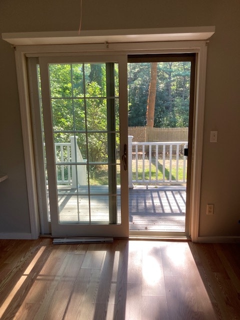 living area view to rear deck