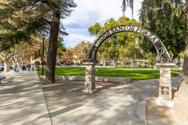 Many shops line the Todos Santos Plaza near the Monument Corridor neighborhood.