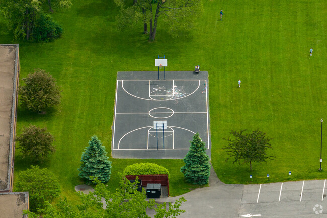 Immaculate Conception School has a basketball court for students to play on.