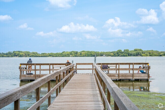 Spend the day fishing off the pier on Peltier Lake in Lino Lakes.