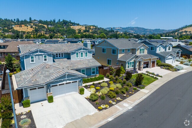 Much of Larkfield-Wikiup is new two-story housing crowded between the neighborhood's hills.