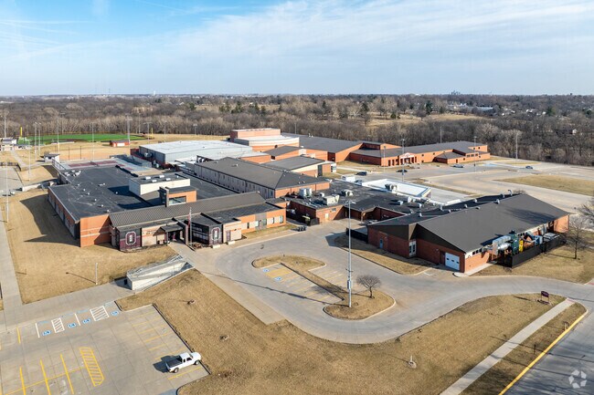 The Oskaloosa High School and Middle School are consolidated into a single sprawling campus.